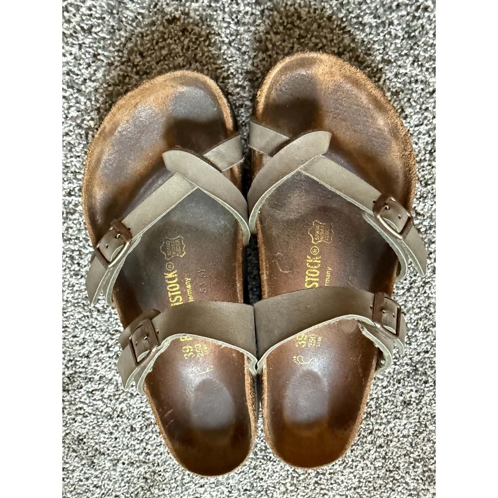 Birkenstock Mayari Sandals Womens 39 L8 M6 Tobacco Brown Birko-Flor Shoes